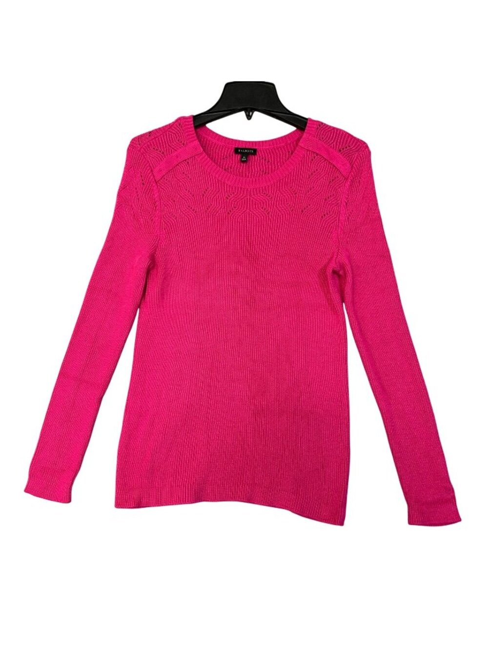Talbots Women's M Pink Sweater Knit Long Sleeve Rayon Blend